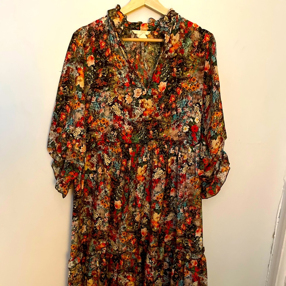 Ruffled flowery print H & M dress